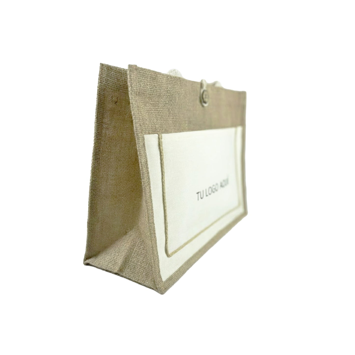 BOLSAS DE YUTE CON DETALLE BLANCO PERSONALIZADAS