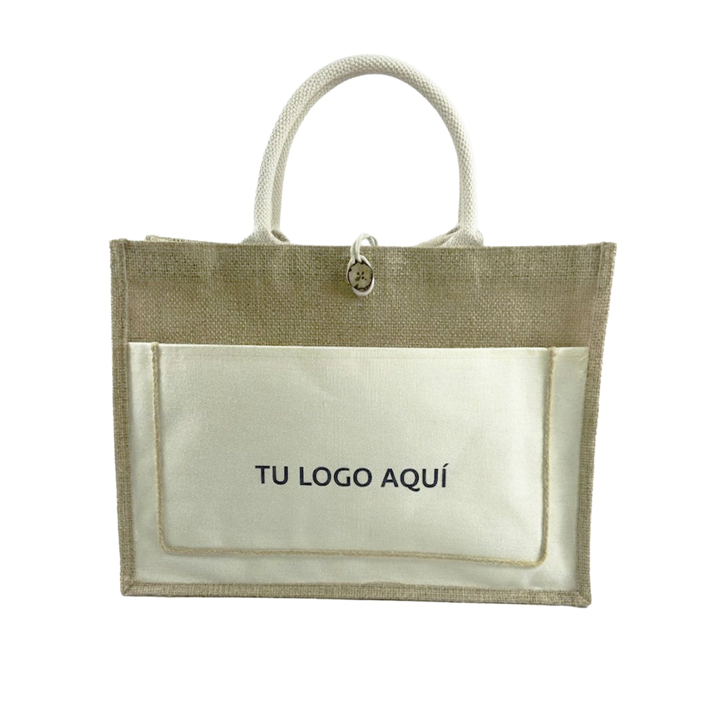 FUNDAS DE YUTE CON DETALLE BLANCO PERSONALIZADAS