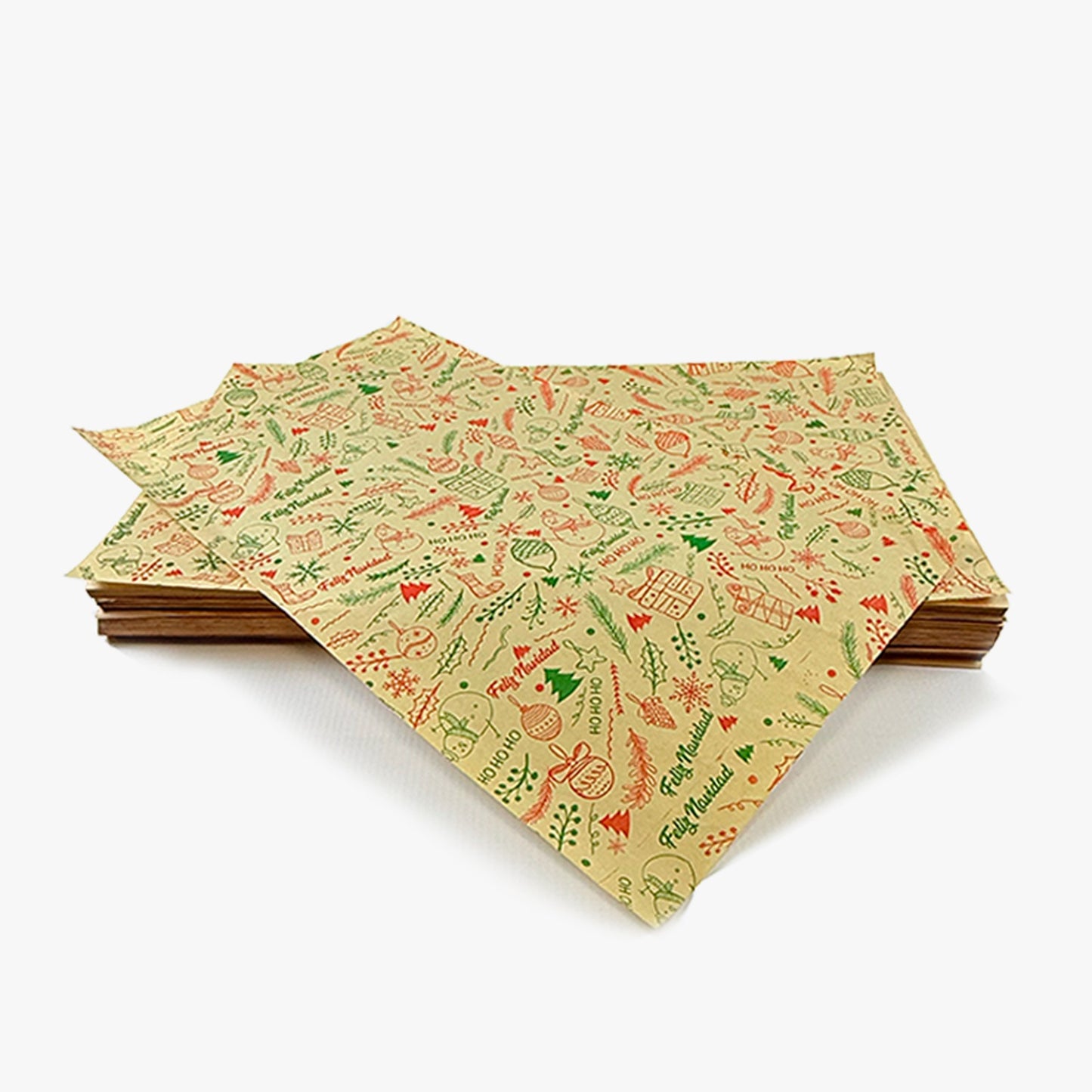 PAPEL NAVIDEÑO ANTIGRASO KRAFT 50x30 CM- PAQUETE 1.000 UNDS