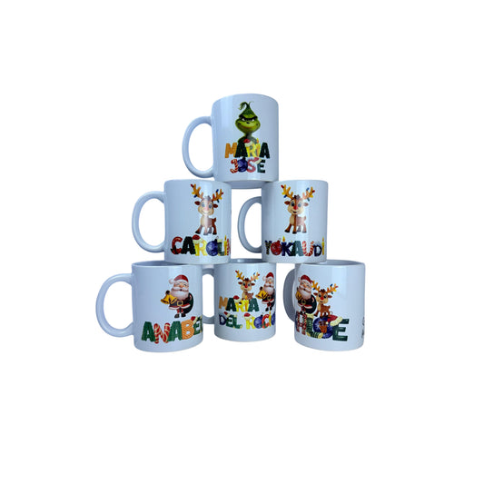 TAZAS PERSONALIZADAS DISEÑO NAVIDEÑO