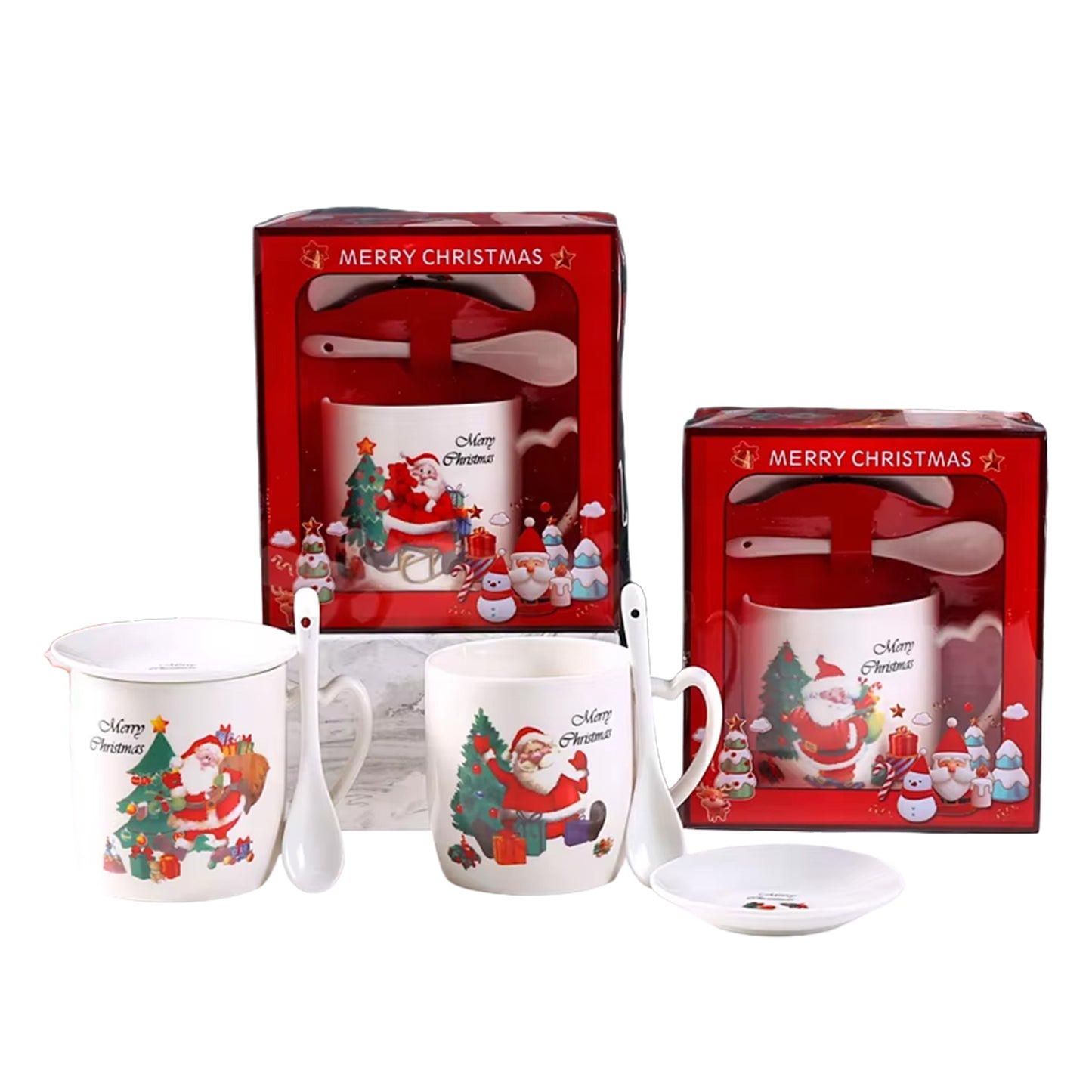 SET DE TAZA+CUCHARA+PLATO+EMPAQUE NAVIDEÑO